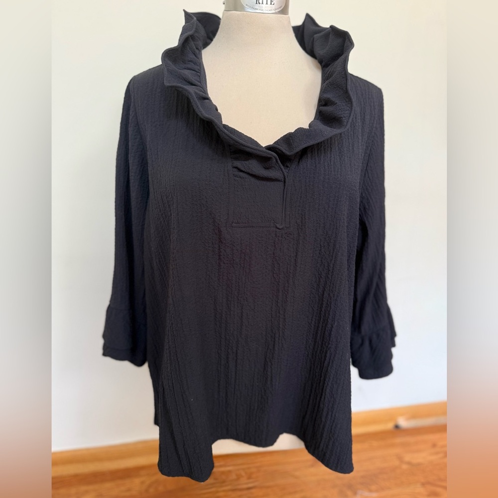Soft Surroundings Midnight Textured Blouse #129